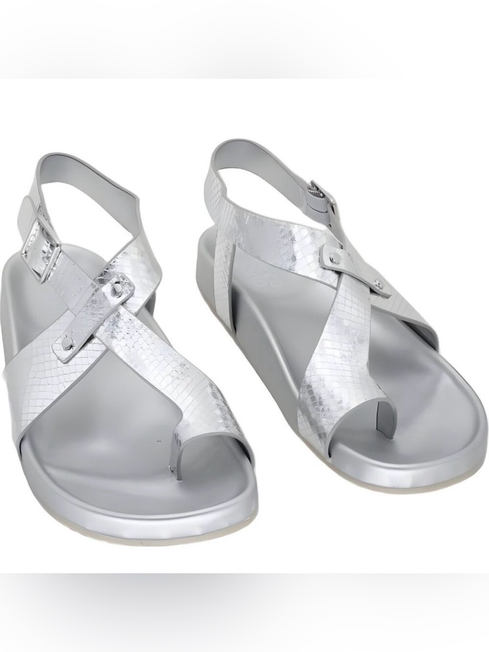 Franco Sarto Silver Blair Crisscross Slingback Sandals